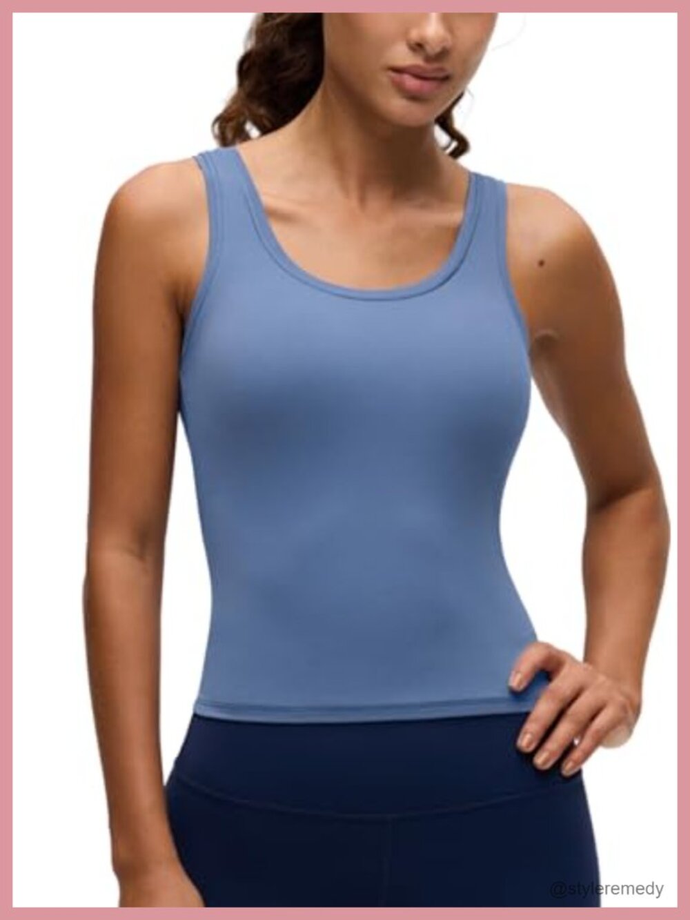 Soft Scoop Neck Fitted Sleeveless Tank Top for Workout & Daily Wear